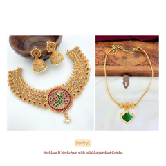 Necklace & Neckchain with palakka pendant - Combo