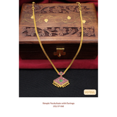 Neck chain with pathakam (Red & Green)