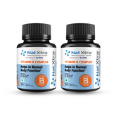 Natxtra | Vitamin B Complex Combo Pack | 60 x 2 Capsules | Supports in Enhancing Normal Body Function