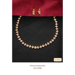 AD Stone Necklace -Red