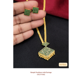 Necklace with Earings - Green
