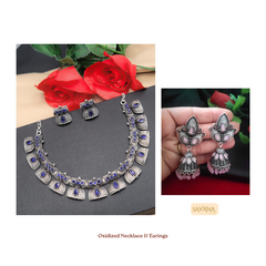 Oxidized Necklace & Earings - Combo