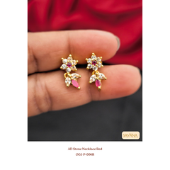 AD Stone Necklace -Red