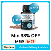 Natxtra Biotin Active + | 60 Capsules | Hair & Skin Health Supplement | Promotes Hair Growth | Helps Prevent Balding and Thinning | Treats Dryness | Made with Biotin, Folic Acid and Iron
