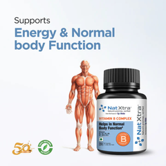 Natxtra | Vitamin B Complex | 60 Capsules | Supports in Enhancing Normal Body Function