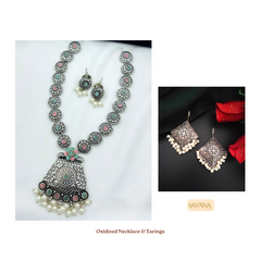 Oxidized Necklace & Earings - Combo