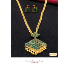 Necklace with Earings - Green
